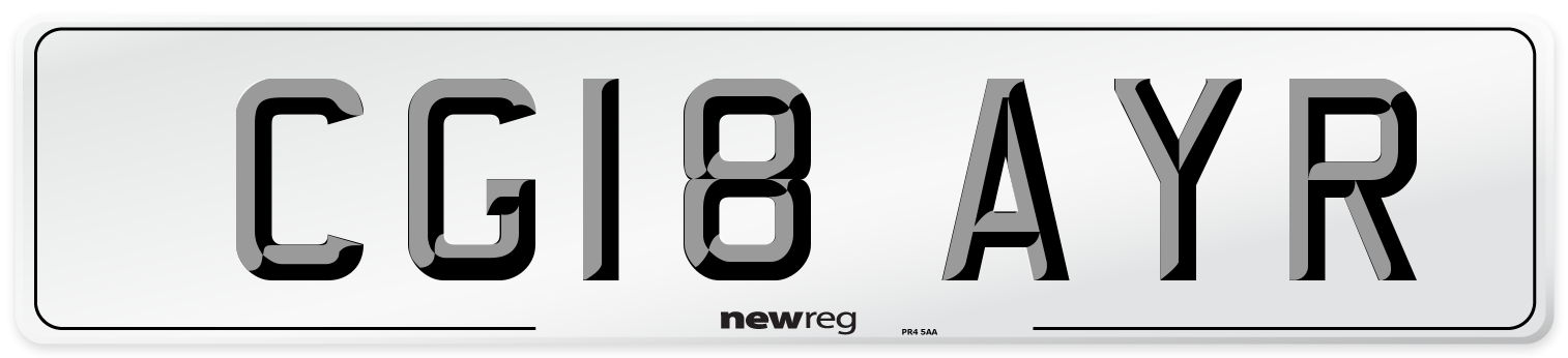 CG18 AYR Number Plate from New Reg